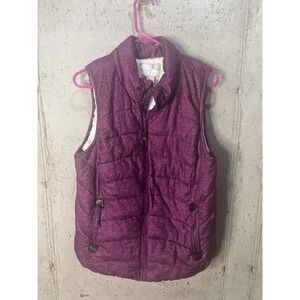 Fleece‎ lined Puffer vest Green Tea woman's size large-Purple
